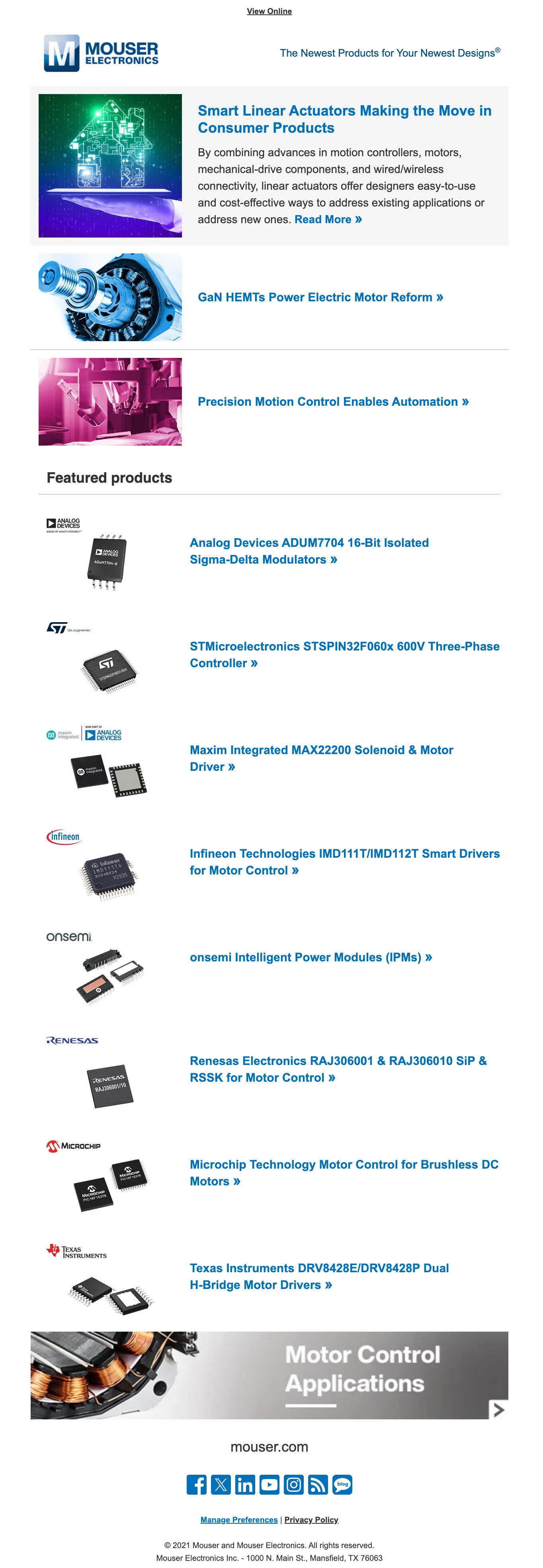 Motor control newsletter